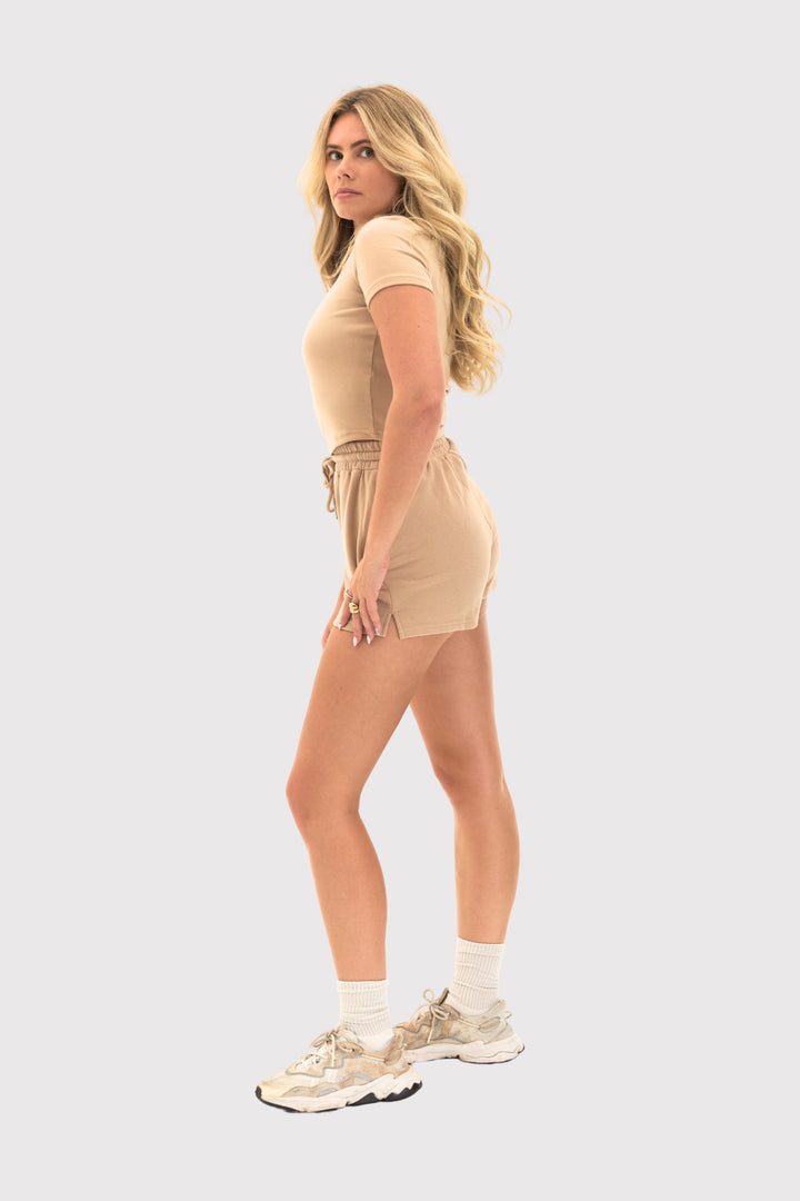 PeachLuxe™ Short Sleeve Crew Neck Cropped T-Shirt