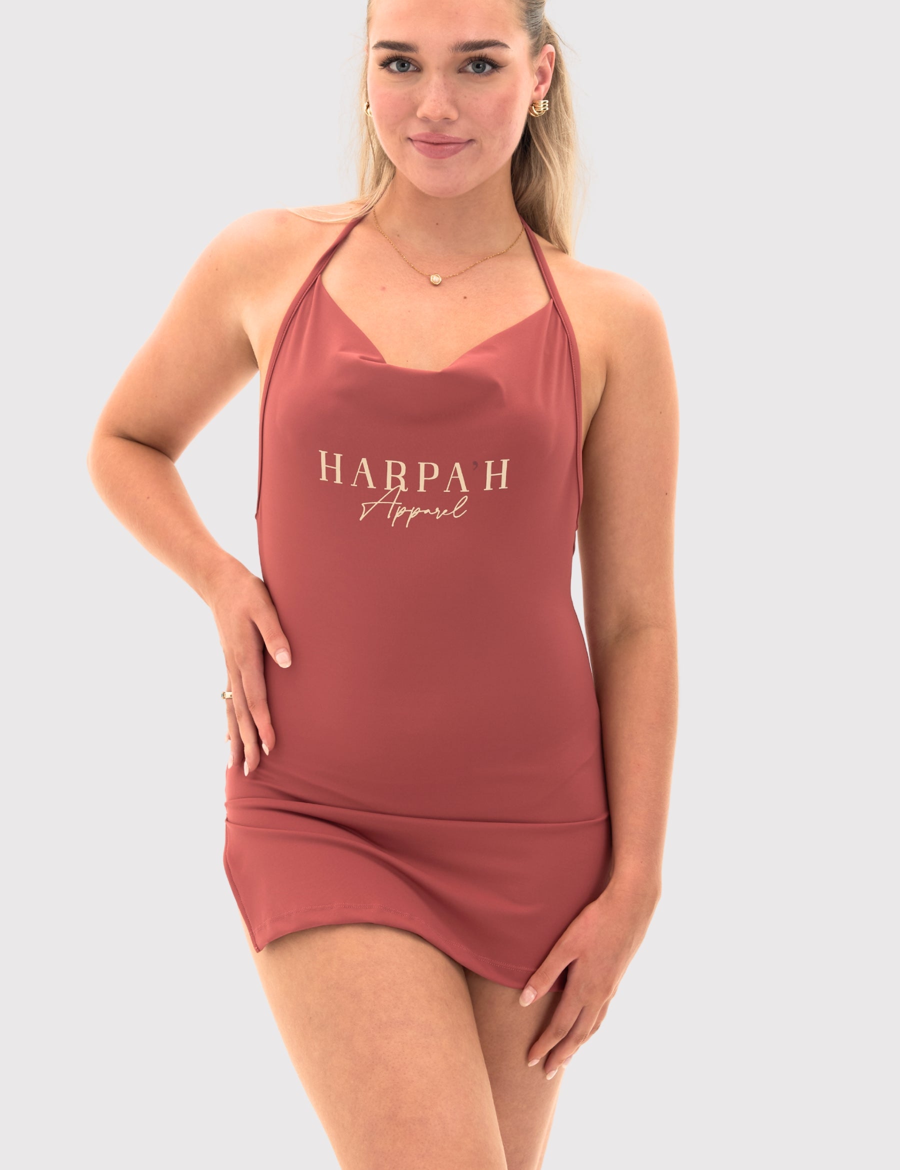 Cowl Neck Halter Dress