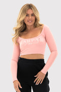 LuminFleece™ Ballet-Neck Long-Sleeve Contour Crop Top