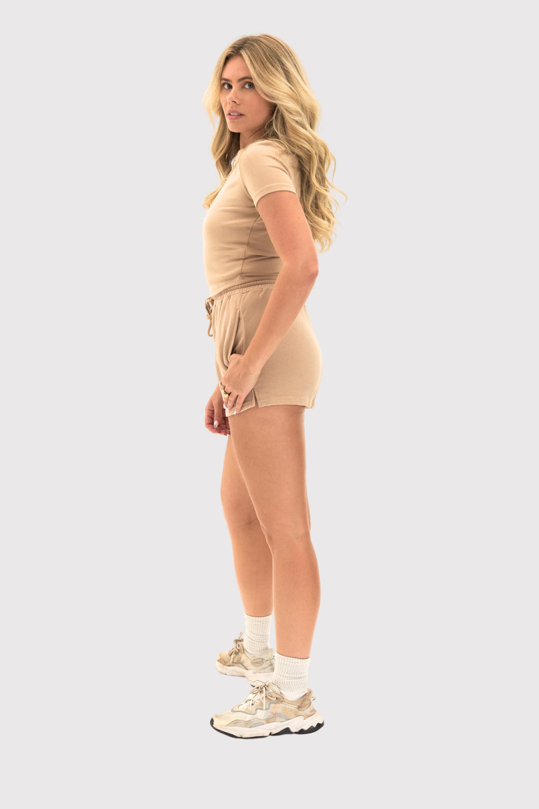 PeachLuxe™ Short Sleeve Crew Neck Cropped T-Shirt