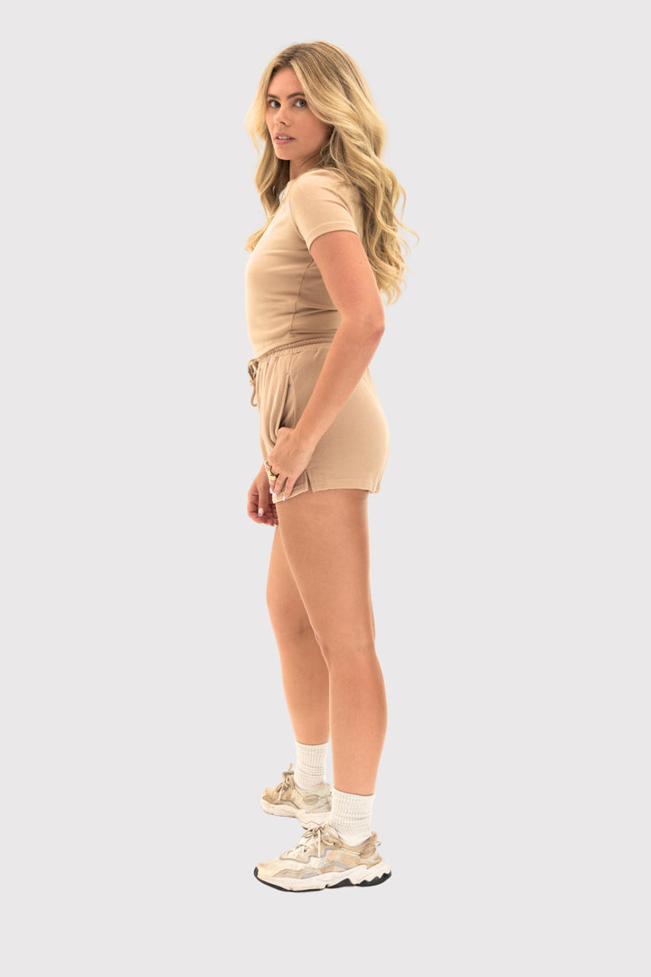 PeachLuxe™ Short Sleeve Crew Neck Cropped T-Shirt