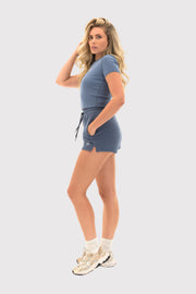 PeachLuxe™ Short Sleeve Crew Neck Cropped T-Shirt