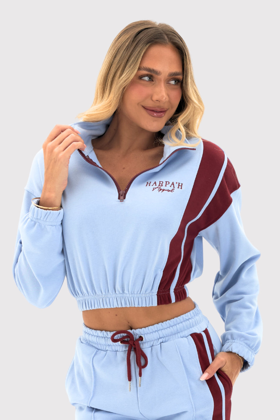 PureTerry™ Cropped Quarter Zip Pullover Sweatshirt