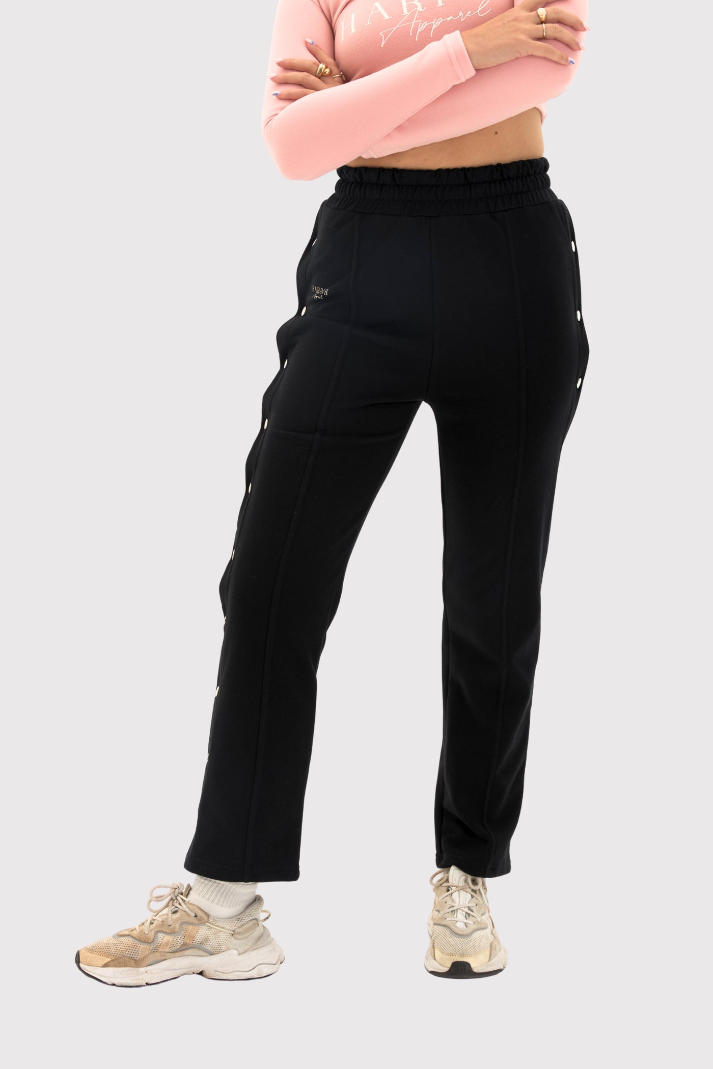 PureTerry™ Side Snap-Button High-Rise Track Pant