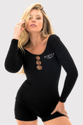 RibLuxe™ Scoop Back Cutout Long-Sleeve Bodysuit