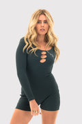 RibLuxe™ Scoop Back Cutout Long-Sleeve Bodysuit