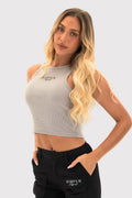Velura™ Sculpt‑Rib High-Rise Cropped Tank Top