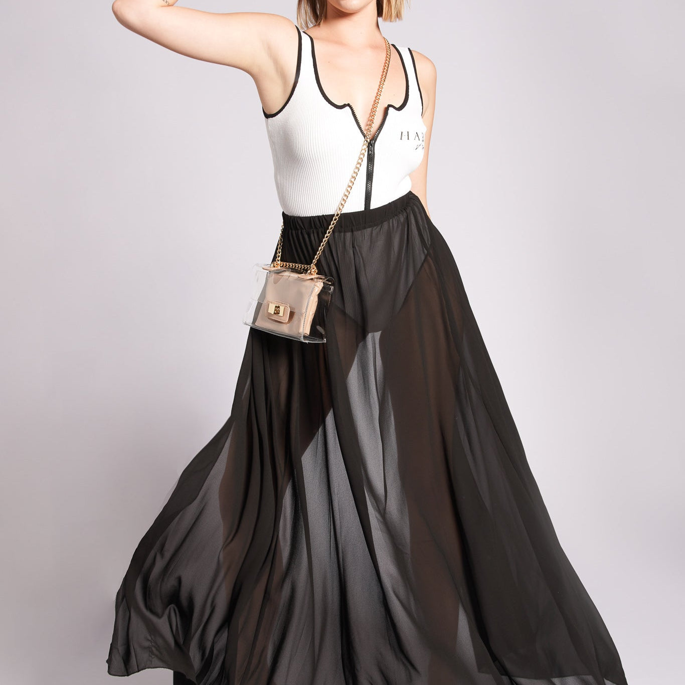Sheer Overlay Wrap Skirt - Harpa'h Apparel