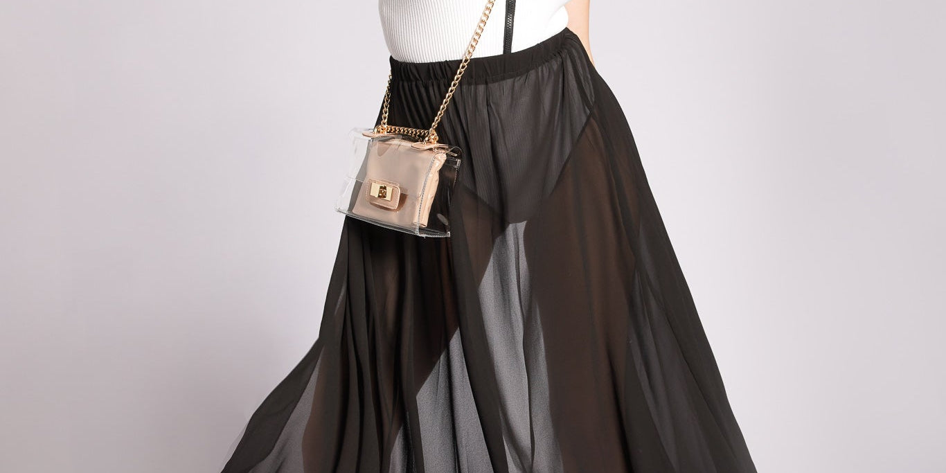 Sheer Overlay Wrap Skirt - Harpa'h Apparel